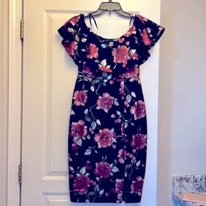 Premier Armour Off The Shoulder Vibrant Floral Dress Size 4